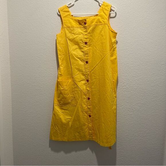 Vintage 60s/70s Sears Yellow Cotton Dress - Picture 9 of 13